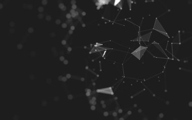 Soyut arka plan. Çokgen şekilli moleküller teknolojisi,
