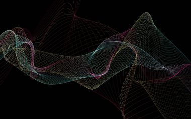 Bir parlayan ile koyu arka plan soyut dalgalar