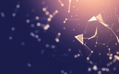 Soyut arka plan. Çokgen şekilli moleküller teknolojisi,