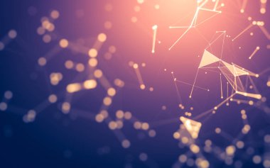 Soyut arka plan. Çokgen şekilli moleküller teknolojisi,