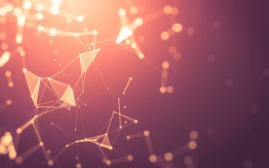 Soyut arka plan. Çokgen şekilli moleküller teknolojisi,