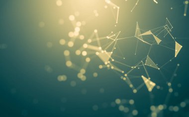 Soyut arka plan. Çokgen şekilli moleküller teknolojisi,