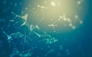 Soyut arka plan. Çokgen şekilli moleküller teknolojisi,