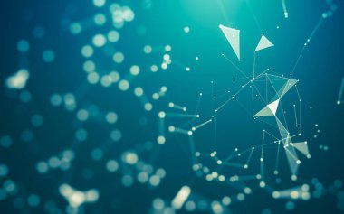 Soyut arka plan. Çokgen şekilli moleküller teknolojisi,