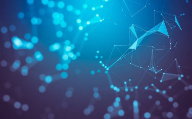 Soyut arka plan. Çokgen şekilli moleküller teknolojisi,