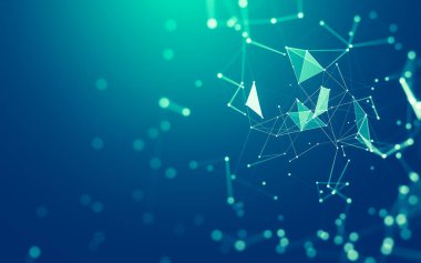 Soyut arka plan. Çokgen şekilli moleküller teknolojisi,