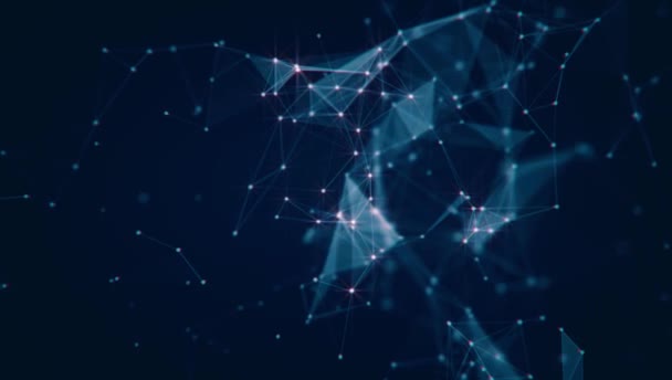 Abstraktní Pozadí Molekuly Technologie Polygonálními Tvary Spojující Tečky Čáry Spojovací — Stock video