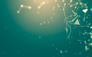 Soyut arka plan. Çokgen şekilli moleküller teknolojisi,