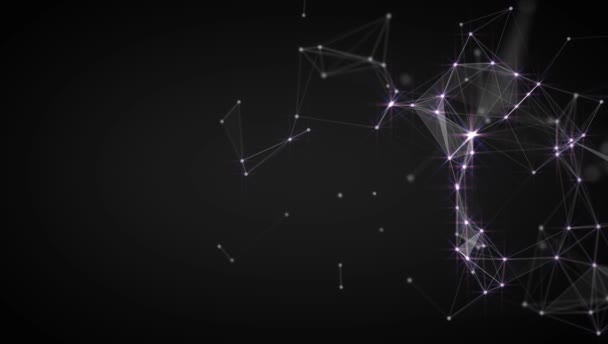 Abstraktní Pozadí Molekuly Technologie Polygonálními Tvary Spojující Tečky Čáry Spojovací — Stock video