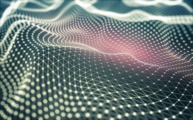 Soyut arkaplan. Çokgen şekilli molekül teknolojisi, noktaları ve çizgileri birleştiriyor. Bağlantı yapısı. Büyük veri görselleştirmesi.