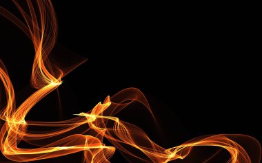 Parlayan soyut dalgalar ve soyut arkaplan ile koyu soyut arkaplan