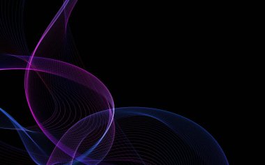 Parlayan soyut dalgalar ve soyut arkaplan ile koyu soyut arkaplan