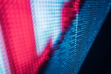 Yakın plan LED bulanık ekran. LED yumuşak odak arkaplanı. Tasarım için soyut arkaplan ideali.