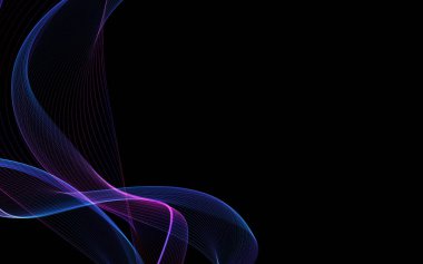 Parlayan soyut dalgalar ve soyut arkaplan ile koyu soyut arkaplan