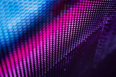 Yakın plan LED bulanık ekran. LED yumuşak odak arkaplanı. Tasarım için soyut arkaplan ideali.