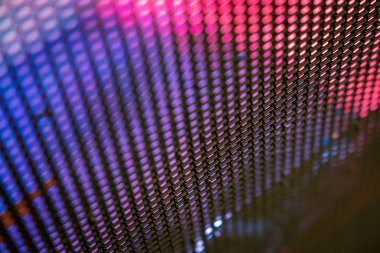 Yakın plan LED bulanık ekran. LED yumuşak odak arkaplanı. Tasarım için soyut arkaplan ideali.