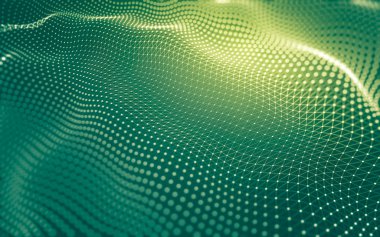 Soyut arkaplan. Çokgen şekilli molekül teknolojisi, noktaları ve çizgileri birleştiriyor. Bağlantı yapısı. Büyük veri görselleştirmesi.