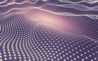 Soyut arkaplan. Çokgen şekilli molekül teknolojisi, noktaları ve çizgileri birleştiriyor. Bağlantı yapısı. Büyük veri görselleştirmesi.