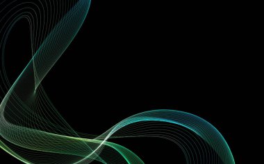 Parlayan soyut dalgalar ve soyut arkaplan ile koyu soyut arkaplan