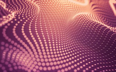 Soyut arkaplan. Çokgen şekilli molekül teknolojisi, noktaları ve çizgileri birleştiriyor. Bağlantı yapısı. Büyük veri görselleştirmesi.