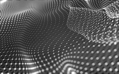 Soyut arkaplan. Çokgen şekilli molekül teknolojisi, noktaları ve çizgileri birleştiriyor. Bağlantı yapısı. Büyük veri görselleştirmesi. 