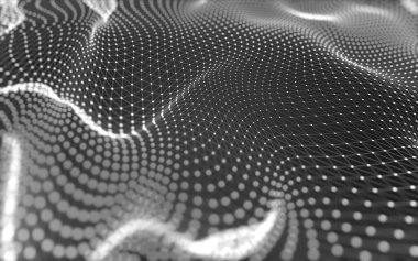 Soyut arkaplan. Çokgen şekilli molekül teknolojisi, noktaları ve çizgileri birleştiriyor. Bağlantı yapısı. Büyük veri görselleştirmesi. 