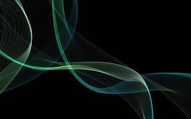 Parlayan soyut dalgalar ve soyut arkaplan ile koyu soyut arkaplan