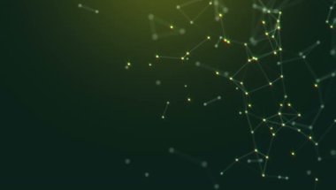 Soyut arkaplan. Çokgen şekilli molekül teknolojisi, noktaları ve çizgileri birleştiriyor. Bağlantı yapısı. Büyük veri görselleştirmesi. 