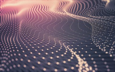 Soyut arkaplan. Çokgen şekilli molekül teknolojisi, noktaları ve çizgileri birleştiriyor. Bağlantı yapısı. Büyük veri görselleştirmesi.