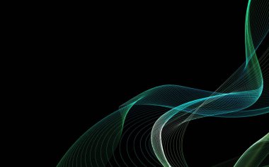 Parlayan soyut dalgalar ve soyut arkaplan ile koyu soyut arkaplan