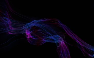 Parlayan soyut dalgalar ve soyut arkaplan ile koyu soyut arkaplan