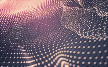 Soyut arkaplan. Çokgen şekilli molekül teknolojisi, noktaları ve çizgileri birleştiriyor. Bağlantı yapısı. Büyük veri görselleştirmesi.