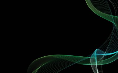 Parlayan soyut dalgalar ve soyut arkaplan ile koyu soyut arkaplan