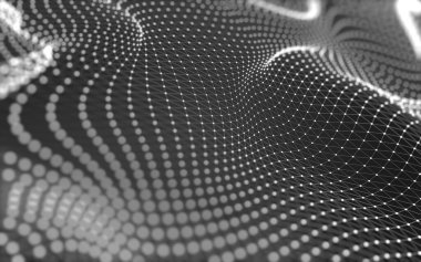 Soyut arkaplan. Çokgen şekilli molekül teknolojisi, noktaları ve çizgileri birleştiriyor. Bağlantı yapısı. Büyük veri görselleştirmesi. 