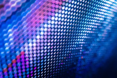 Yakın plan LED bulanık ekran. LED yumuşak odak arkaplanı. Tasarım için soyut arkaplan ideali.