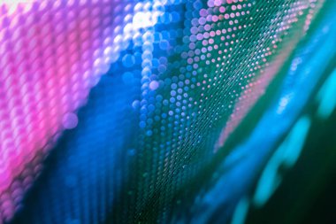 Yakın plan LED bulanık ekran. LED yumuşak odak arkaplanı. Tasarım için soyut arkaplan ideali.