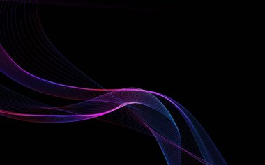 Parlayan soyut dalgalar ve soyut arkaplan ile koyu soyut arkaplan