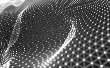 Soyut arkaplan. Çokgen şekilli molekül teknolojisi, noktaları ve çizgileri birleştiriyor. Bağlantı yapısı. Büyük veri görselleştirmesi. 