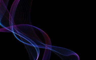 Parlayan soyut dalgalar ve soyut arkaplan ile koyu soyut arkaplan