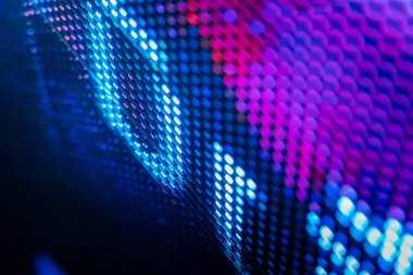 Yakın plan LED bulanık ekran. LED yumuşak odak arkaplanı. Tasarım için soyut arkaplan ideali.