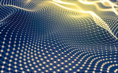 Soyut arkaplan. Çokgen şekilli molekül teknolojisi, noktaları ve çizgileri birleştiriyor. Bağlantı yapısı. Büyük veri görselleştirmesi.