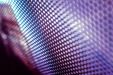 Yakın plan LED bulanık ekran. LED yumuşak odak arkaplanı. Tasarım için soyut arkaplan ideali.