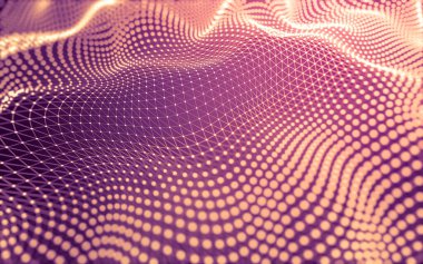 Soyut arkaplan. Çokgen şekilli molekül teknolojisi, noktaları ve çizgileri birleştiriyor. Bağlantı yapısı. Büyük veri görselleştirmesi.