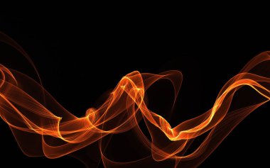 Parlayan soyut dalgalar ve soyut arkaplan ile koyu soyut arkaplan