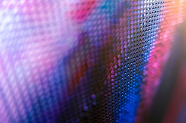 Yakın plan LED bulanık ekran. LED yumuşak odak arkaplanı. Tasarım için soyut arkaplan ideali.