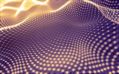 Soyut arkaplan. Çokgen şekilli molekül teknolojisi, noktaları ve çizgileri birleştiriyor. Bağlantı yapısı. Büyük veri görselleştirmesi.