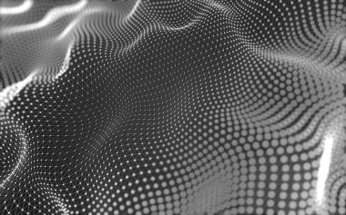 Soyut arkaplan. Çokgen şekilli molekül teknolojisi, noktaları ve çizgileri birleştiriyor. Bağlantı yapısı. Büyük veri görselleştirmesi. 