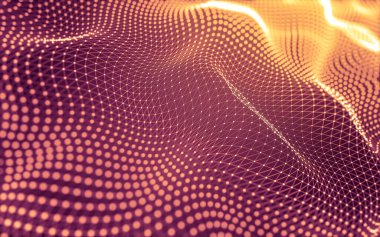 Soyut arkaplan. Çokgen şekilli molekül teknolojisi, noktaları ve çizgileri birleştiriyor. Bağlantı yapısı. Büyük veri görselleştirmesi.