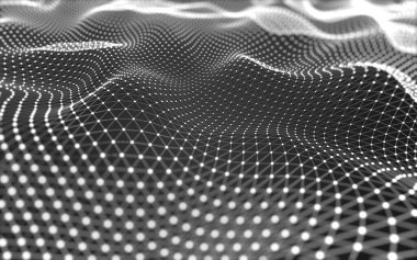 Soyut arkaplan. Çokgen şekilli molekül teknolojisi, noktaları ve çizgileri birleştiriyor. Bağlantı yapısı. Büyük veri görselleştirmesi. 