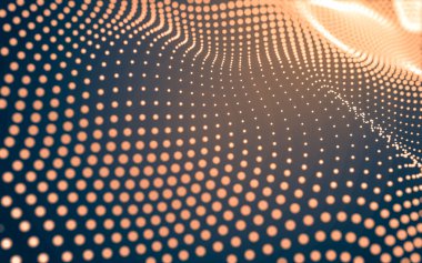 Soyut arkaplan. Çokgen şekilli molekül teknolojisi, noktaları ve çizgileri birleştiriyor. Bağlantı yapısı. Büyük veri görselleştirmesi.